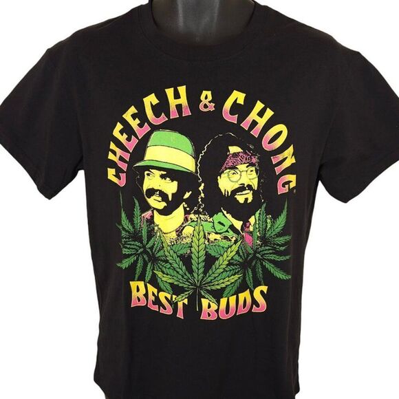 Cheech & Chong T Shirt Mens Size Medium Black Best Buds Cannabis Weed Tee - Picture 2 of 7